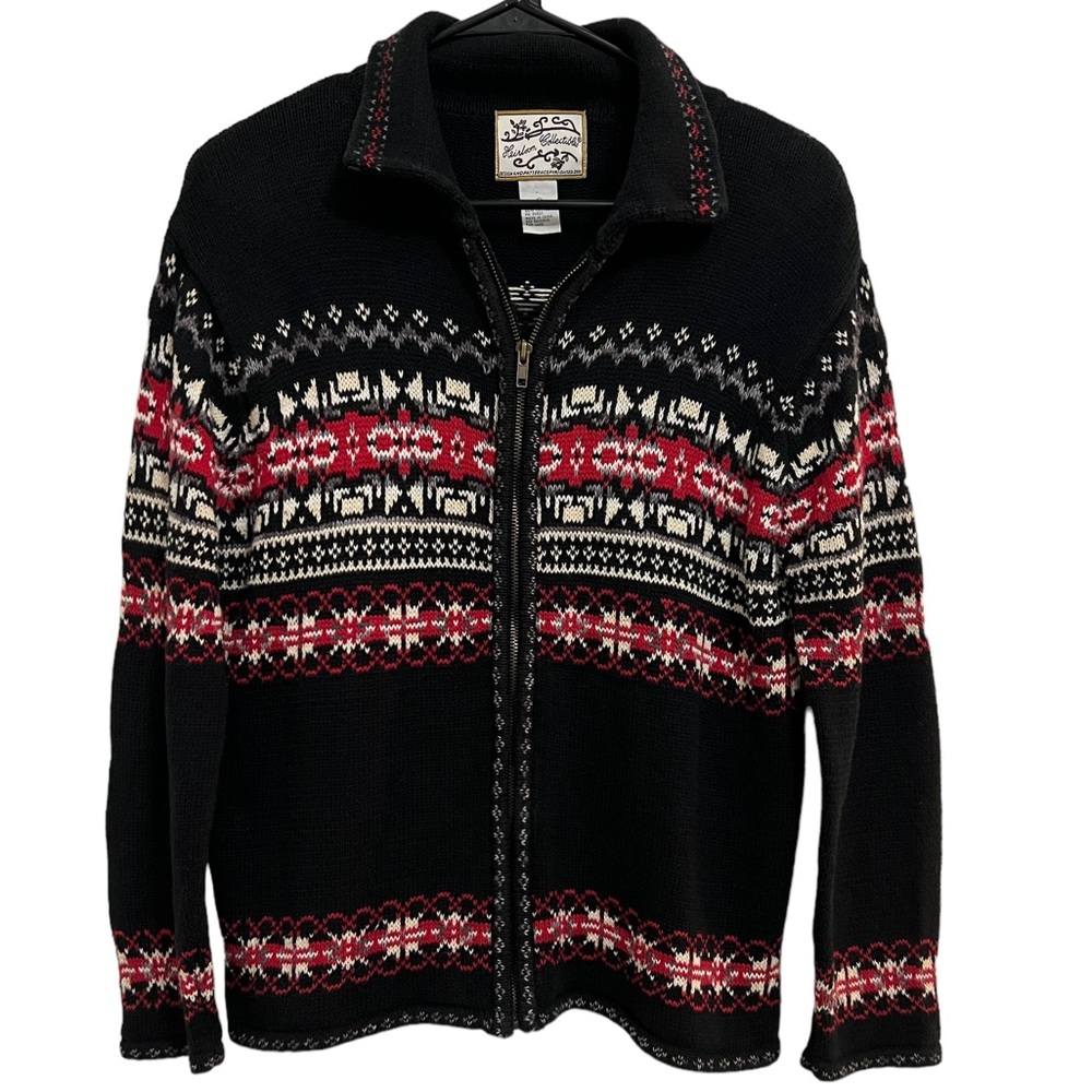 Vintage Heirloom Collectibles Zip Sweater Fair Isle Nordic Jacket